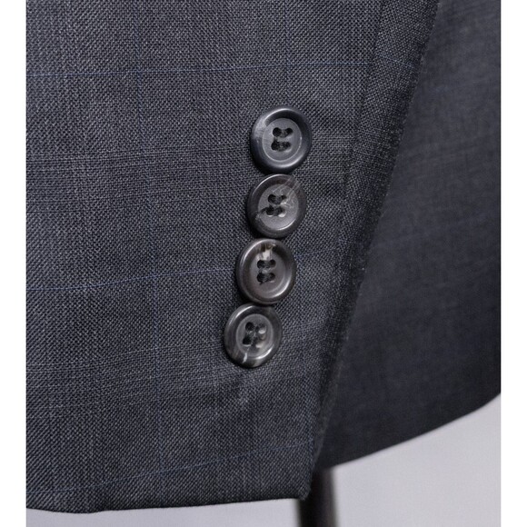 Jos A Bank RESERVE REDA 2 Piece Suit 47R Gray Plaid Jacket Coat Pants Sz 41X27.5 - Picture 7 of 16